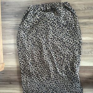 Maternity XS Target silky material Leopard Print Midi Skirt - Tan and Black